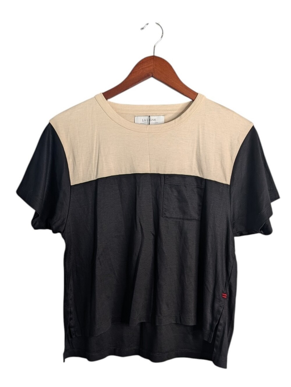 La Ligne Colorblock Crew Neck T-Shirt Boxy Boyfriend M Medium